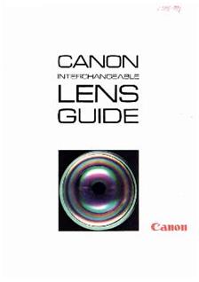 Canon R Lenses manual. Camera Instructions.